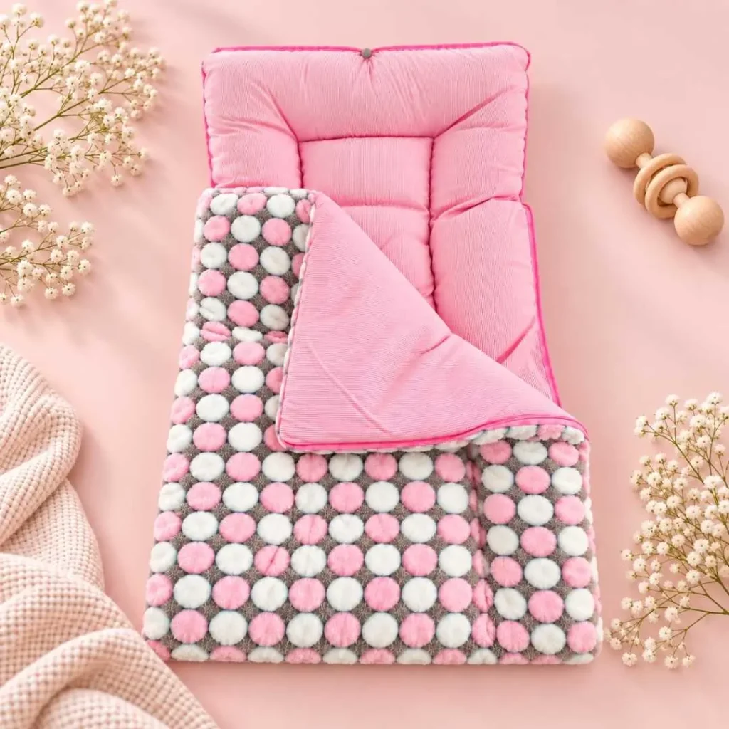 Cozy Baby Carry Nest with Blanket – Pink Padded Newborn Nest
