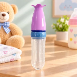 90ml baby medicine feeder with transparent graduated bottle purple protective cover and measurement scale