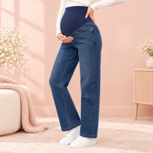 Maternity jeans for women with comfortable over belly stretch waistband