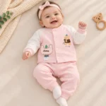 Baby Winter Soft Bear Print Top & Pants